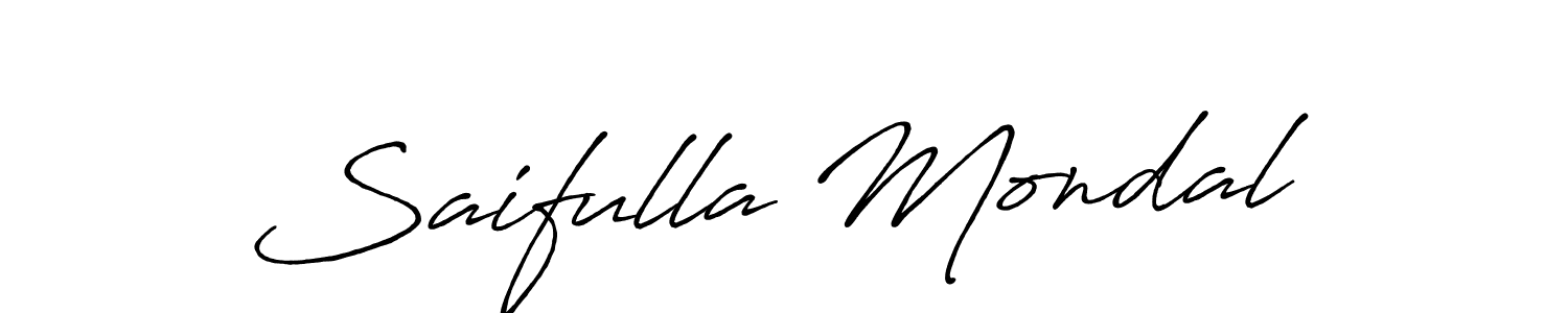 Design your own signature with our free online signature maker. With this signature software, you can create a handwritten (Antro_Vectra_Bolder) signature for name Saifulla Mondal. Saifulla Mondal signature style 7 images and pictures png