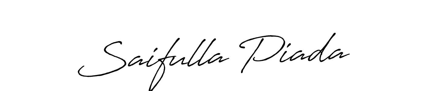 if you are searching for the best signature style for your name Saifulla Piada. so please give up your signature search. here we have designed multiple signature styles  using Antro_Vectra_Bolder. Saifulla Piada signature style 7 images and pictures png