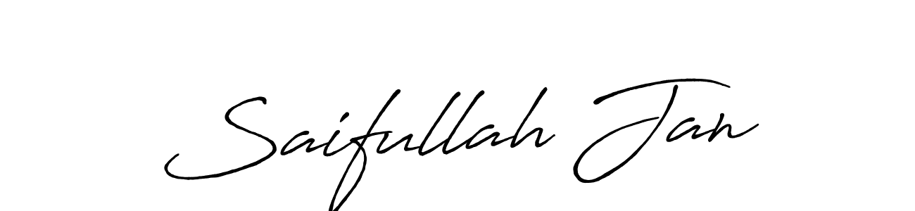 Design your own signature with our free online signature maker. With this signature software, you can create a handwritten (Antro_Vectra_Bolder) signature for name Saifullah Jan. Saifullah Jan signature style 7 images and pictures png