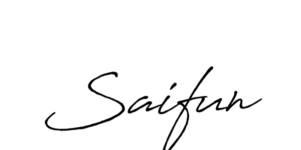 How to make Saifun name signature. Use Antro_Vectra_Bolder style for creating short signs online. This is the latest handwritten sign. Saifun signature style 7 images and pictures png