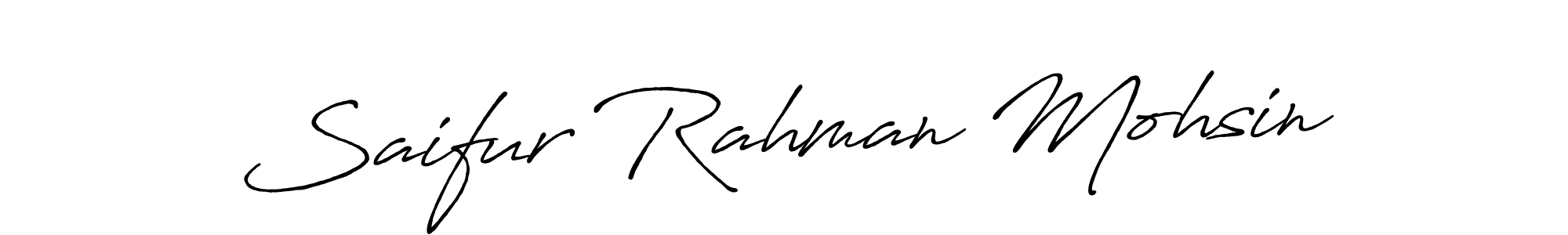 Also You can easily find your signature by using the search form. We will create Saifur Rahman Mohsin name handwritten signature images for you free of cost using Antro_Vectra_Bolder sign style. Saifur Rahman Mohsin signature style 7 images and pictures png
