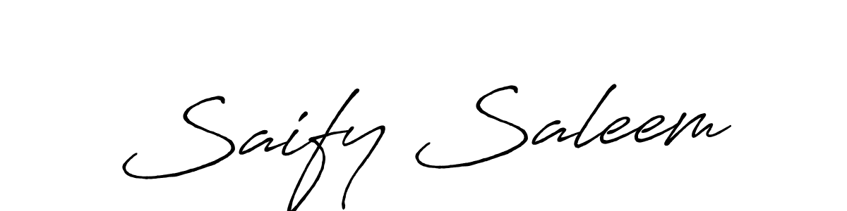 Create a beautiful signature design for name Saify Saleem. With this signature (Antro_Vectra_Bolder) fonts, you can make a handwritten signature for free. Saify Saleem signature style 7 images and pictures png