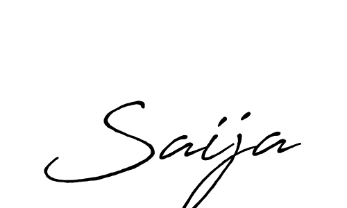 Create a beautiful signature design for name Saija. With this signature (Antro_Vectra_Bolder) fonts, you can make a handwritten signature for free. Saija signature style 7 images and pictures png