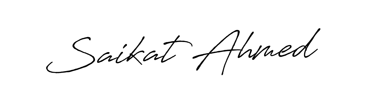 Make a beautiful signature design for name Saikat Ahmed. With this signature (Antro_Vectra_Bolder) style, you can create a handwritten signature for free. Saikat Ahmed signature style 7 images and pictures png