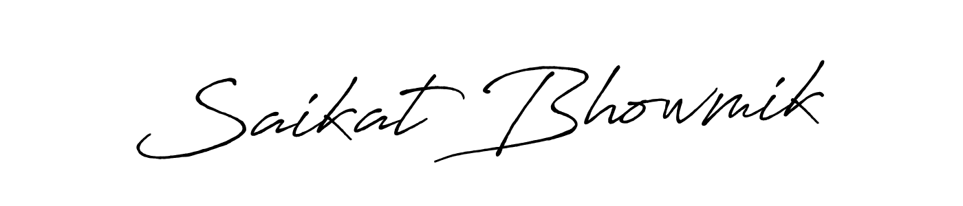 Make a beautiful signature design for name Saikat Bhowmik. With this signature (Antro_Vectra_Bolder) style, you can create a handwritten signature for free. Saikat Bhowmik signature style 7 images and pictures png