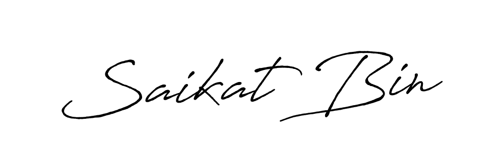 Create a beautiful signature design for name Saikat Bin. With this signature (Antro_Vectra_Bolder) fonts, you can make a handwritten signature for free. Saikat Bin signature style 7 images and pictures png