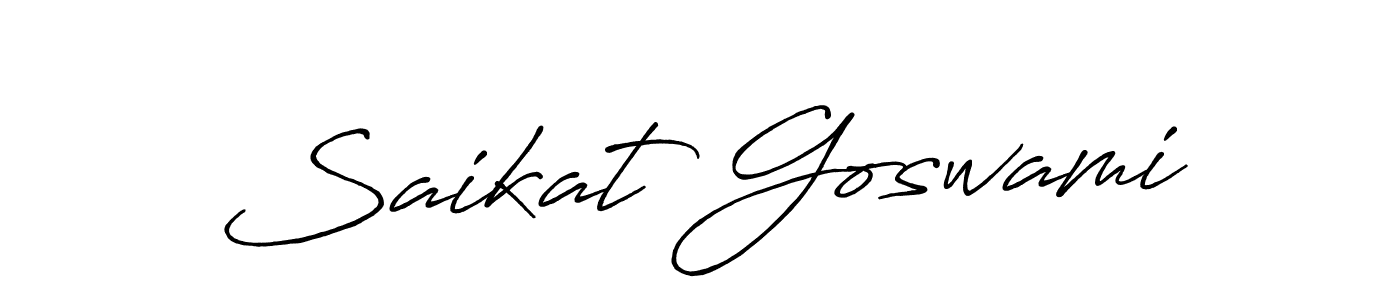 Make a beautiful signature design for name Saikat Goswami. With this signature (Antro_Vectra_Bolder) style, you can create a handwritten signature for free. Saikat Goswami signature style 7 images and pictures png