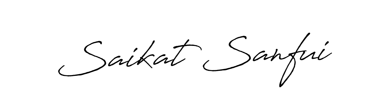 Make a beautiful signature design for name Saikat Sanfui. With this signature (Antro_Vectra_Bolder) style, you can create a handwritten signature for free. Saikat Sanfui signature style 7 images and pictures png