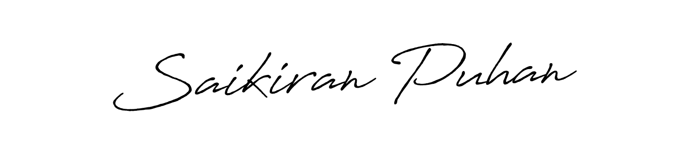 Create a beautiful signature design for name Saikiran Puhan. With this signature (Antro_Vectra_Bolder) fonts, you can make a handwritten signature for free. Saikiran Puhan signature style 7 images and pictures png