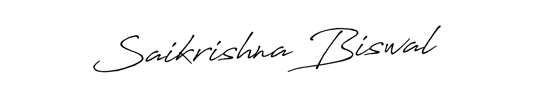 Create a beautiful signature design for name Saikrishna Biswal. With this signature (Antro_Vectra_Bolder) fonts, you can make a handwritten signature for free. Saikrishna Biswal signature style 7 images and pictures png