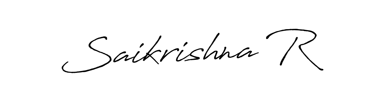 Make a beautiful signature design for name Saikrishna R. With this signature (Antro_Vectra_Bolder) style, you can create a handwritten signature for free. Saikrishna R signature style 7 images and pictures png