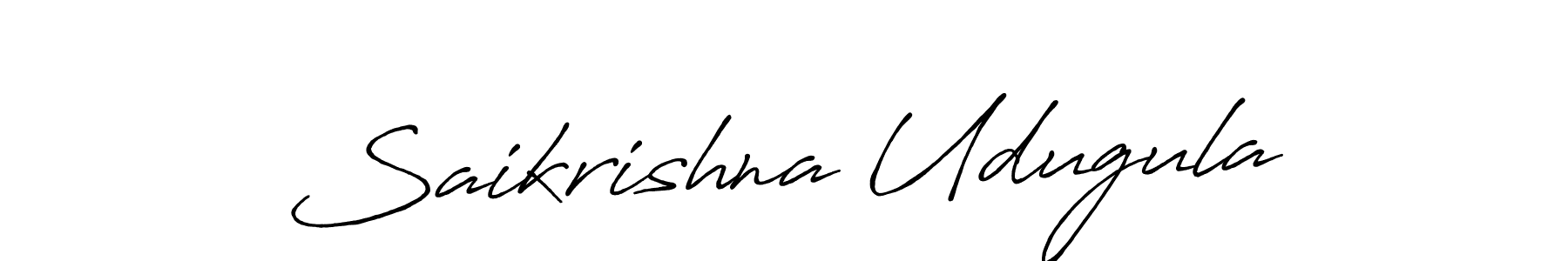 How to make Saikrishna Udugula name signature. Use Antro_Vectra_Bolder style for creating short signs online. This is the latest handwritten sign. Saikrishna Udugula signature style 7 images and pictures png