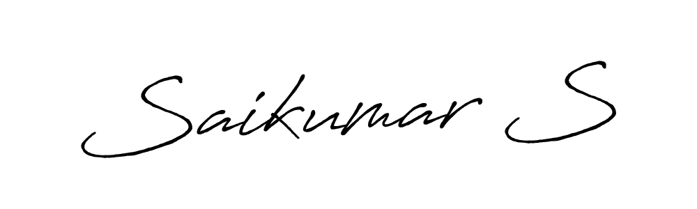 The best way (Antro_Vectra_Bolder) to make a short signature is to pick only two or three words in your name. The name Saikumar S include a total of six letters. For converting this name. Saikumar S signature style 7 images and pictures png