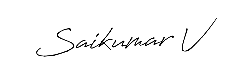 Design your own signature with our free online signature maker. With this signature software, you can create a handwritten (Antro_Vectra_Bolder) signature for name Saikumar V. Saikumar V signature style 7 images and pictures png