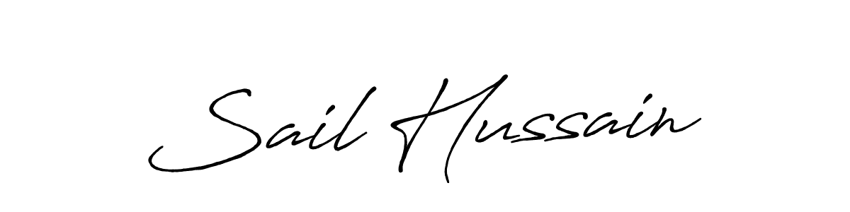 Make a beautiful signature design for name Sail Hussain. With this signature (Antro_Vectra_Bolder) style, you can create a handwritten signature for free. Sail Hussain signature style 7 images and pictures png