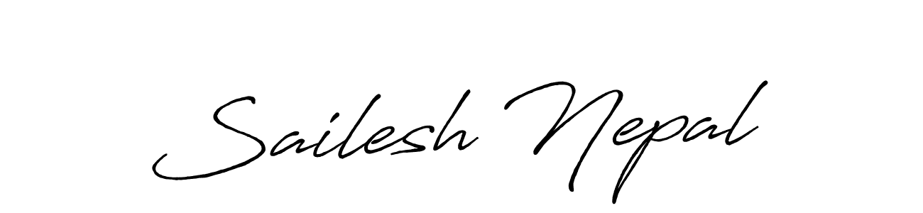 How to make Sailesh Nepal signature? Antro_Vectra_Bolder is a professional autograph style. Create handwritten signature for Sailesh Nepal name. Sailesh Nepal signature style 7 images and pictures png