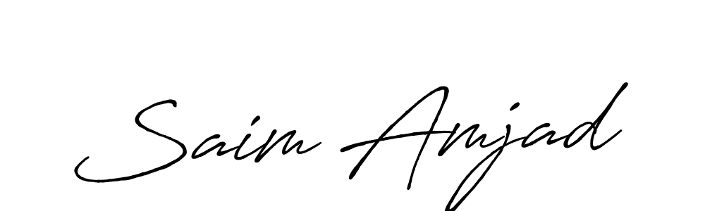 Similarly Antro_Vectra_Bolder is the best handwritten signature design. Signature creator online .You can use it as an online autograph creator for name Saim Amjad. Saim Amjad signature style 7 images and pictures png