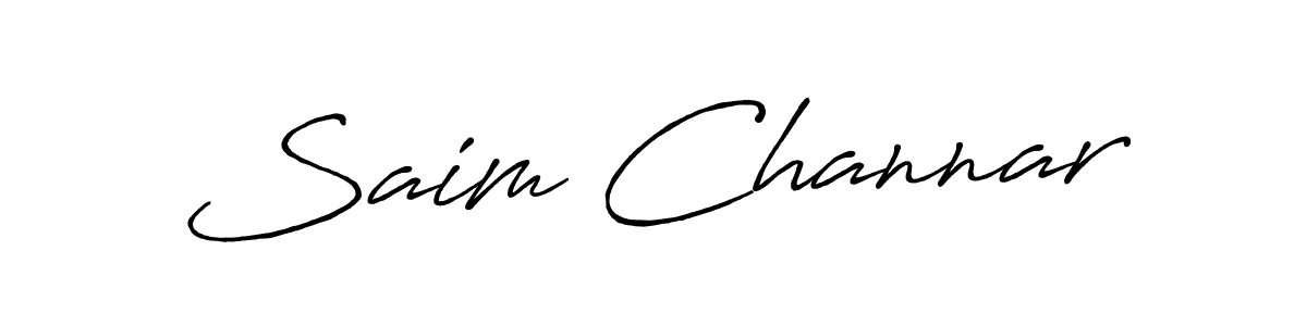 Create a beautiful signature design for name Saim Channar. With this signature (Antro_Vectra_Bolder) fonts, you can make a handwritten signature for free. Saim Channar signature style 7 images and pictures png