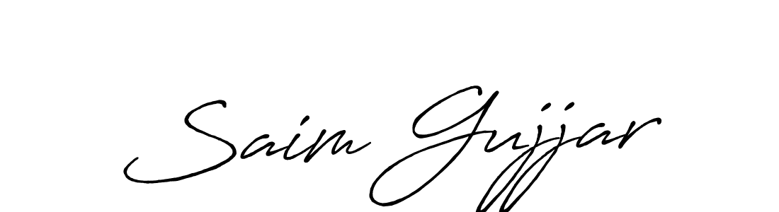 It looks lik you need a new signature style for name Saim Gujjar. Design unique handwritten (Antro_Vectra_Bolder) signature with our free signature maker in just a few clicks. Saim Gujjar signature style 7 images and pictures png