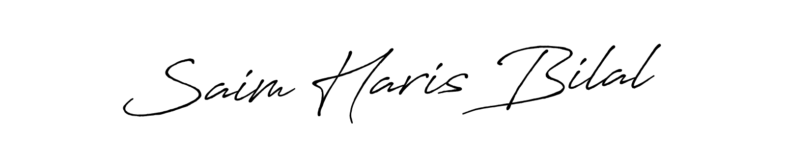 Design your own signature with our free online signature maker. With this signature software, you can create a handwritten (Antro_Vectra_Bolder) signature for name Saim Haris Bilal. Saim Haris Bilal signature style 7 images and pictures png