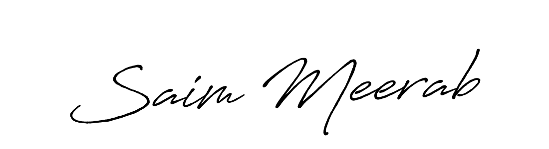 Saim Meerab stylish signature style. Best Handwritten Sign (Antro_Vectra_Bolder) for my name. Handwritten Signature Collection Ideas for my name Saim Meerab. Saim Meerab signature style 7 images and pictures png