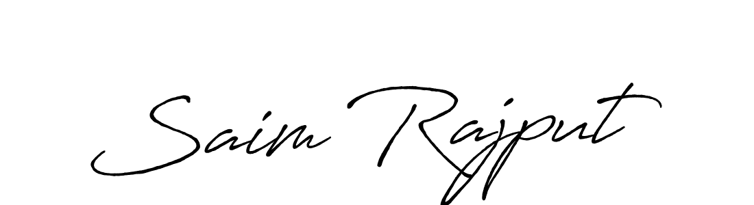 Saim Rajput stylish signature style. Best Handwritten Sign (Antro_Vectra_Bolder) for my name. Handwritten Signature Collection Ideas for my name Saim Rajput. Saim Rajput signature style 7 images and pictures png