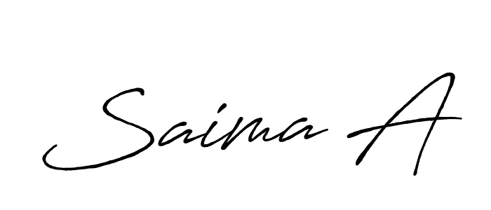 It looks lik you need a new signature style for name Saima A. Design unique handwritten (Antro_Vectra_Bolder) signature with our free signature maker in just a few clicks. Saima A signature style 7 images and pictures png