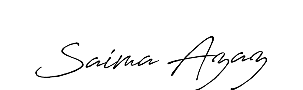 Also we have Saima Azaz name is the best signature style. Create professional handwritten signature collection using Antro_Vectra_Bolder autograph style. Saima Azaz signature style 7 images and pictures png