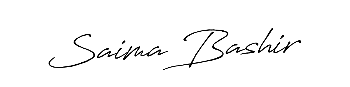 Make a beautiful signature design for name Saima Bashir. With this signature (Antro_Vectra_Bolder) style, you can create a handwritten signature for free. Saima Bashir signature style 7 images and pictures png