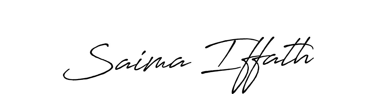 Create a beautiful signature design for name Saima Iffath. With this signature (Antro_Vectra_Bolder) fonts, you can make a handwritten signature for free. Saima Iffath signature style 7 images and pictures png