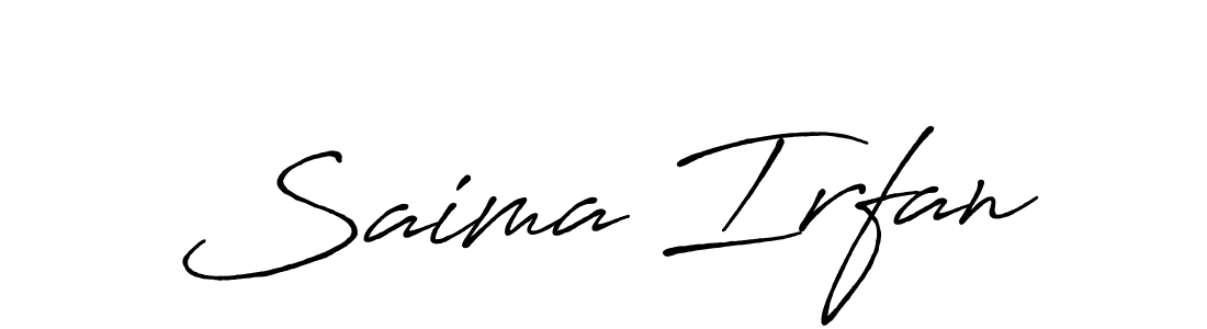 You should practise on your own different ways (Antro_Vectra_Bolder) to write your name (Saima Irfan) in signature. don't let someone else do it for you. Saima Irfan signature style 7 images and pictures png