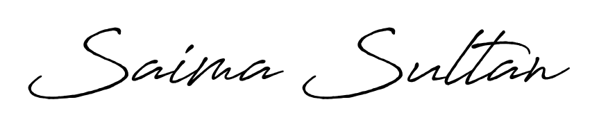 The Antro_Vectra_Bolder typeface gives name Saima Sultan a refined look. Suitable for certificates, diplomas, and official verification. Saima Sultan signature style 7 images and pictures png