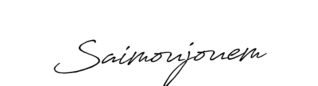 Use a signature maker to create a handwritten signature online. With this signature software, you can design (Antro_Vectra_Bolder) your own signature for name Saimoujouem. Saimoujouem signature style 7 images and pictures png