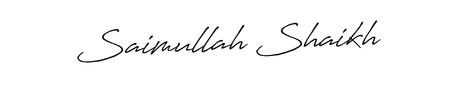 Saimullah Shaikh stylish signature style. Best Handwritten Sign (Antro_Vectra_Bolder) for my name. Handwritten Signature Collection Ideas for my name Saimullah Shaikh. Saimullah Shaikh signature style 7 images and pictures png