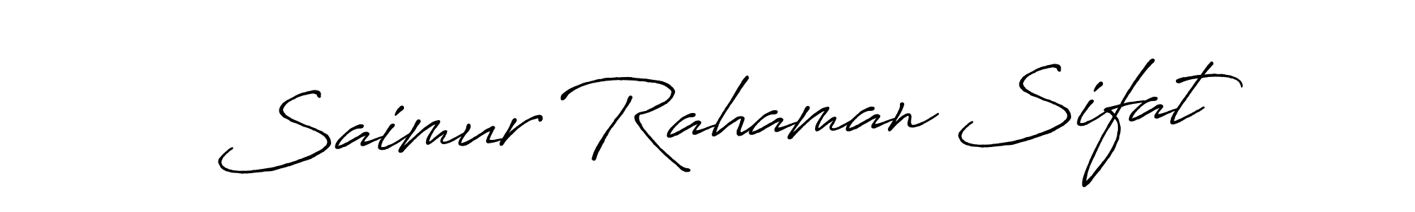 Antro_Vectra_Bolder is a professional signature style that is perfect for those who want to add a touch of class to their signature. It is also a great choice for those who want to make their signature more unique. Get Saimur Rahaman Sifat name to fancy signature for free. Saimur Rahaman Sifat signature style 7 images and pictures png