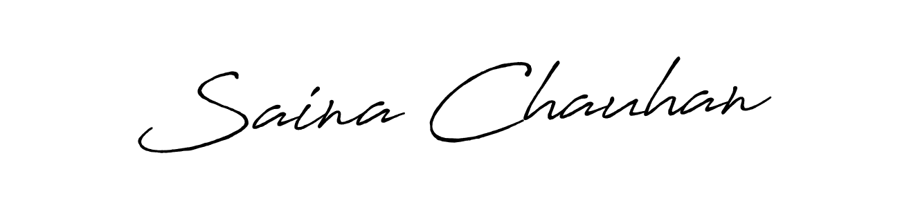Create a beautiful signature design for name Saina Chauhan. With this signature (Antro_Vectra_Bolder) fonts, you can make a handwritten signature for free. Saina Chauhan signature style 7 images and pictures png