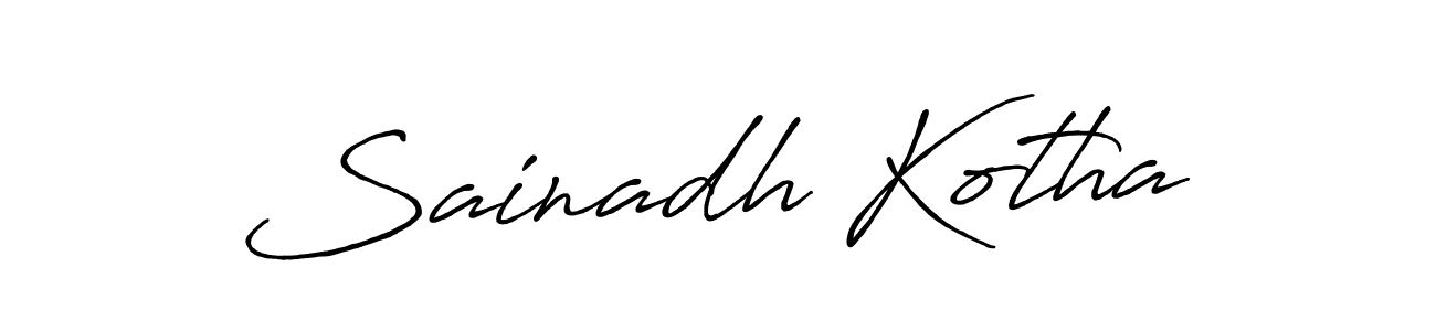 Similarly Antro_Vectra_Bolder is the best handwritten signature design. Signature creator online .You can use it as an online autograph creator for name Sainadh Kotha. Sainadh Kotha signature style 7 images and pictures png