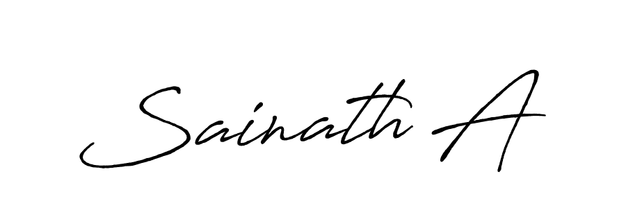 Use a signature maker to create a handwritten signature online. With this signature software, you can design (Antro_Vectra_Bolder) your own signature for name Sainath A. Sainath A signature style 7 images and pictures png