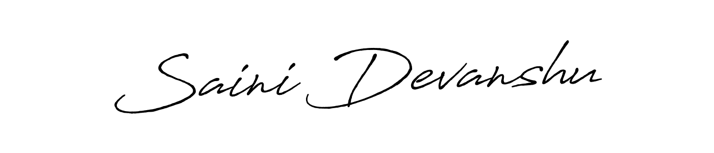 The best way (Antro_Vectra_Bolder) to make a short signature is to pick only two or three words in your name. The name Saini Devanshu include a total of six letters. For converting this name. Saini Devanshu signature style 7 images and pictures png