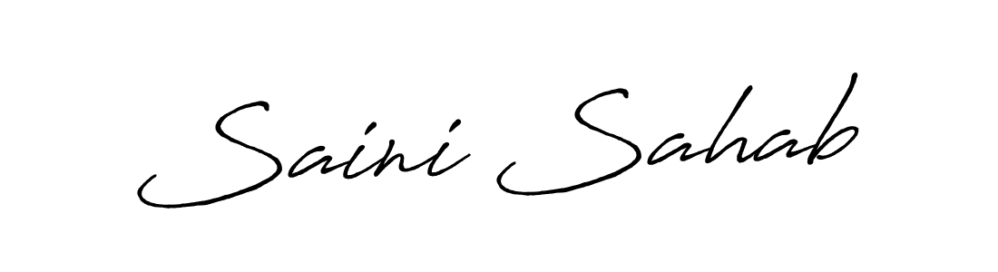 Saini Sahab stylish signature style. Best Handwritten Sign (Antro_Vectra_Bolder) for my name. Handwritten Signature Collection Ideas for my name Saini Sahab. Saini Sahab signature style 7 images and pictures png