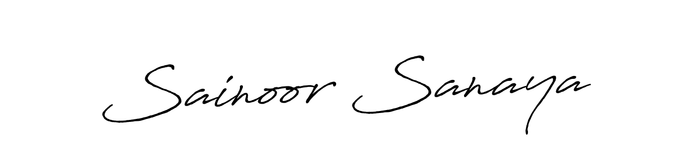Sainoor Sanaya stylish signature style. Best Handwritten Sign (Antro_Vectra_Bolder) for my name. Handwritten Signature Collection Ideas for my name Sainoor Sanaya. Sainoor Sanaya signature style 7 images and pictures png