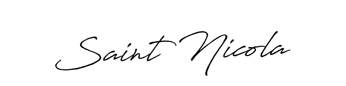 Also You can easily find your signature by using the search form. We will create Saint Nicola name handwritten signature images for you free of cost using Antro_Vectra_Bolder sign style. Saint Nicola signature style 7 images and pictures png