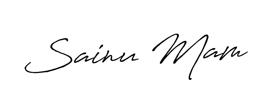 Use a signature maker to create a handwritten signature online. With this signature software, you can design (Antro_Vectra_Bolder) your own signature for name Sainu Mam. Sainu Mam signature style 7 images and pictures png