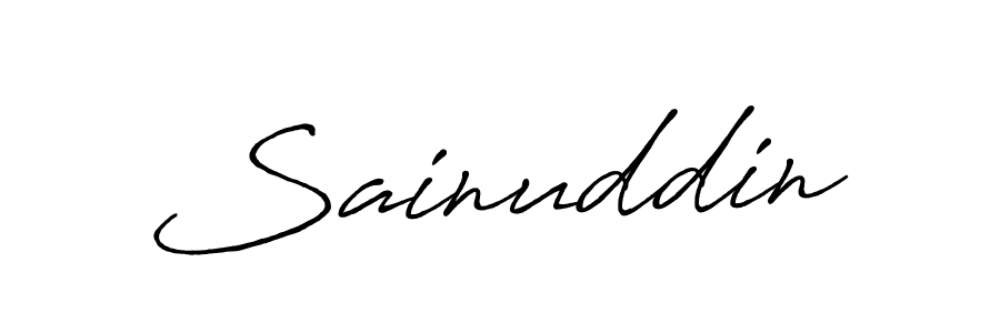 Make a beautiful signature design for name Sainuddin. With this signature (Antro_Vectra_Bolder) style, you can create a handwritten signature for free. Sainuddin signature style 7 images and pictures png