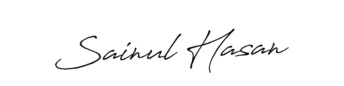 Make a beautiful signature design for name Sainul Hasan. With this signature (Antro_Vectra_Bolder) style, you can create a handwritten signature for free. Sainul Hasan signature style 7 images and pictures png