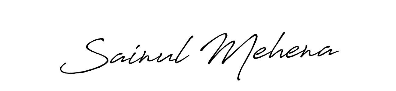 Sainul Mehena stylish signature style. Best Handwritten Sign (Antro_Vectra_Bolder) for my name. Handwritten Signature Collection Ideas for my name Sainul Mehena. Sainul Mehena signature style 7 images and pictures png