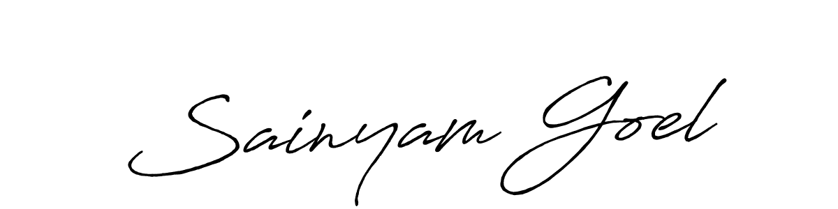 How to make Sainyam Goel signature? Antro_Vectra_Bolder is a professional autograph style. Create handwritten signature for Sainyam Goel name. Sainyam Goel signature style 7 images and pictures png
