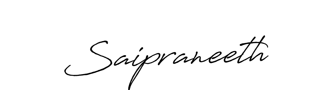 Make a beautiful signature design for name Saipraneeth. With this signature (Antro_Vectra_Bolder) style, you can create a handwritten signature for free. Saipraneeth signature style 7 images and pictures png