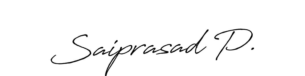 if you are searching for the best signature style for your name Saiprasad P.. so please give up your signature search. here we have designed multiple signature styles  using Antro_Vectra_Bolder. Saiprasad P. signature style 7 images and pictures png