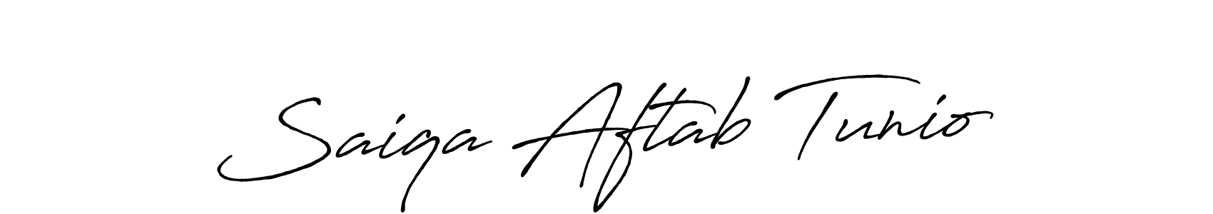 Make a beautiful signature design for name Saiqa Aftab Tunio. With this signature (Antro_Vectra_Bolder) style, you can create a handwritten signature for free. Saiqa Aftab Tunio signature style 7 images and pictures png